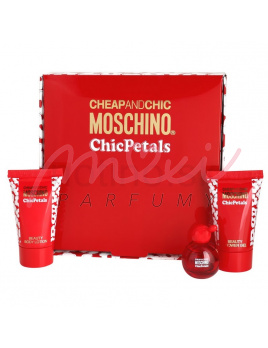Moschino Cheap And Chic Chic Petals, Toaletní voda 4,9 ml + Sprchový gél 25 ml + Tělové mléko 25 ml