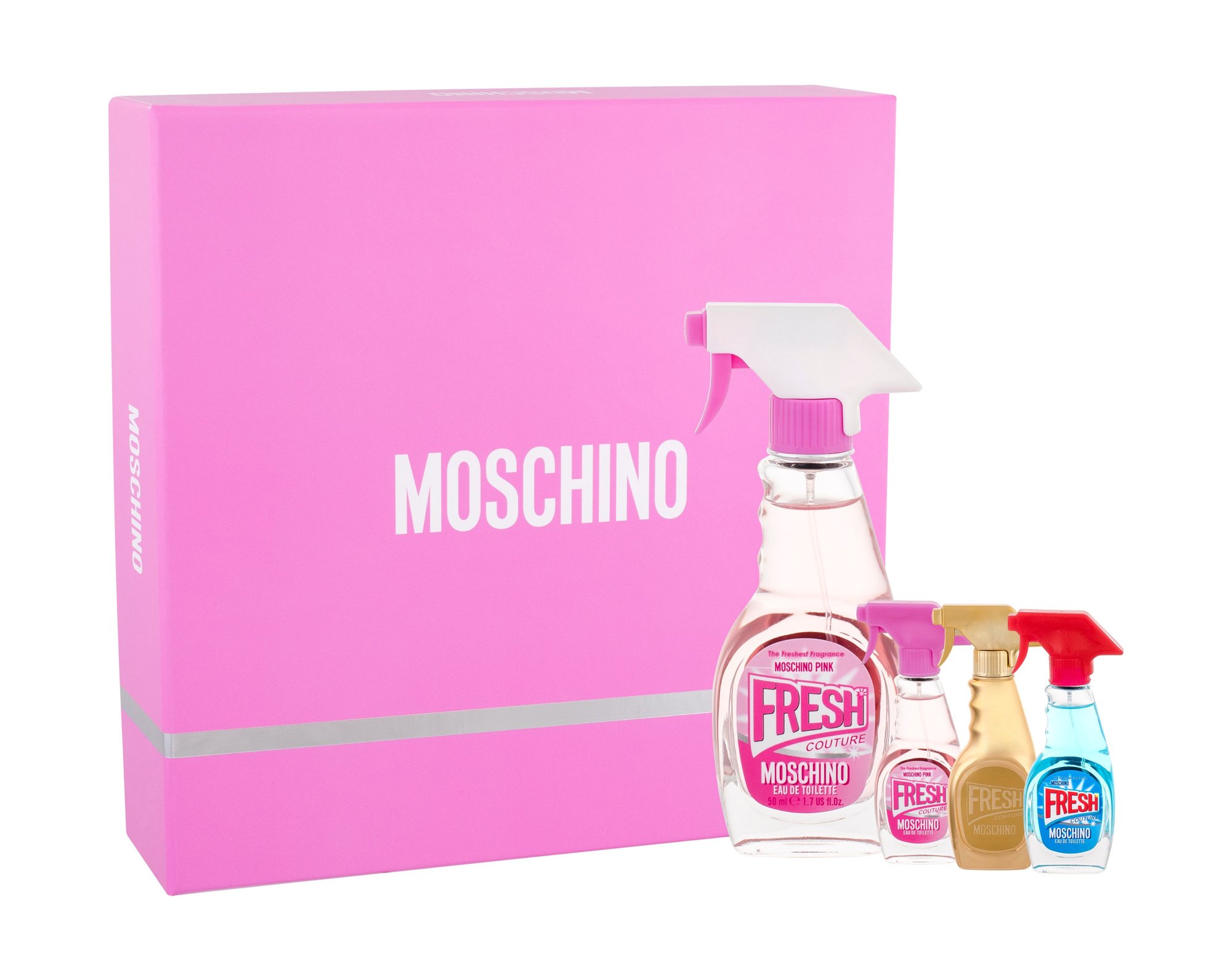 Moschino Fresh Couture Pink, Toaletní voda 50 ml+ Toaletní voda 5 ml + Toaletní voda Fresh Couture 5 ml + parfumovaná voda Fresh Couture Gold 5 ml